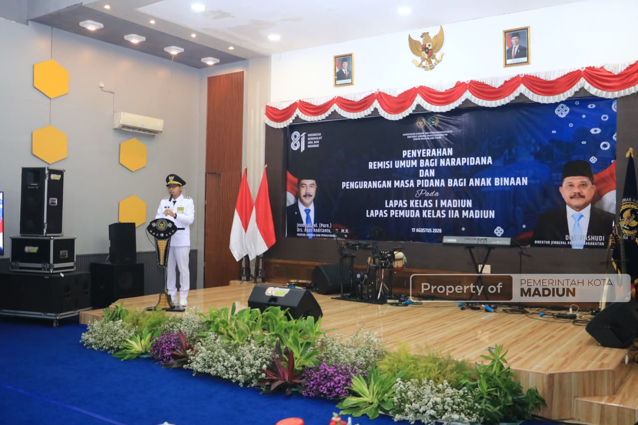 Plt Wali Kota Hadiri Penyerahan Remisi Warga Binaan Lapas I Madiun