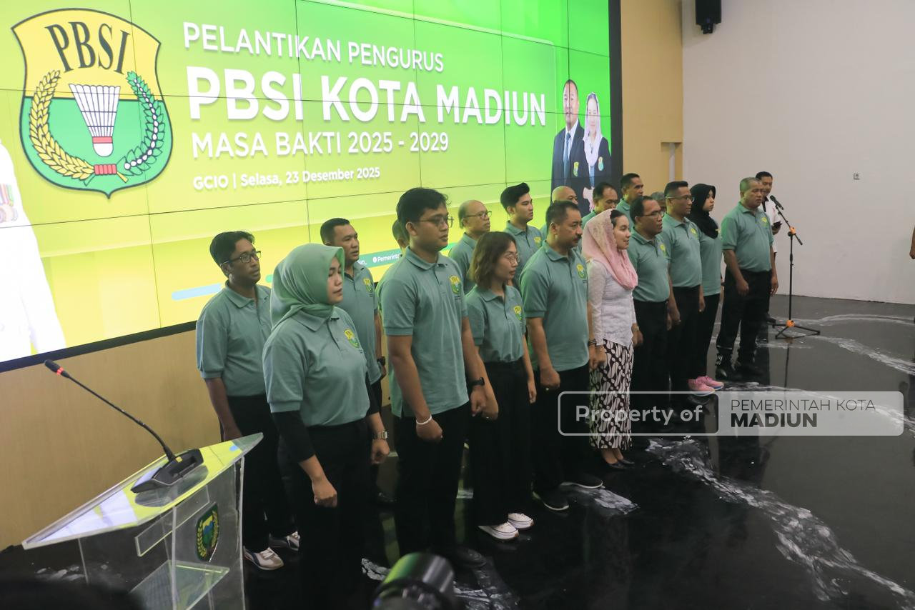 Hadiri Pelantikan Pengurus PBSI, Wali Kota Madiun Dorong Prestasi dan Pembinaan Berkelanjutan