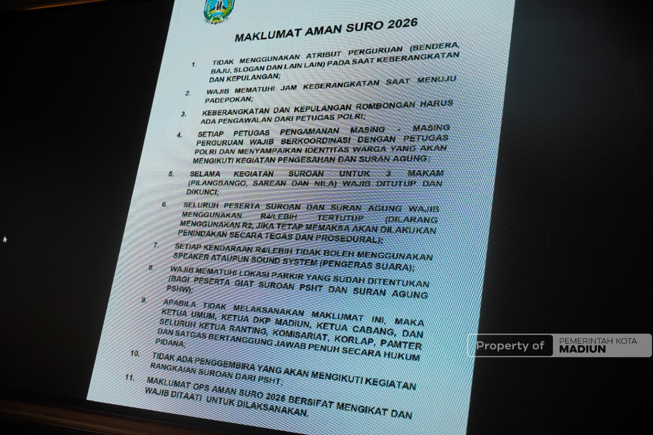 Jelang Suroan dan Suran Agung 2026, Pemkot Gelar Rakor Pengamanan Terpadu