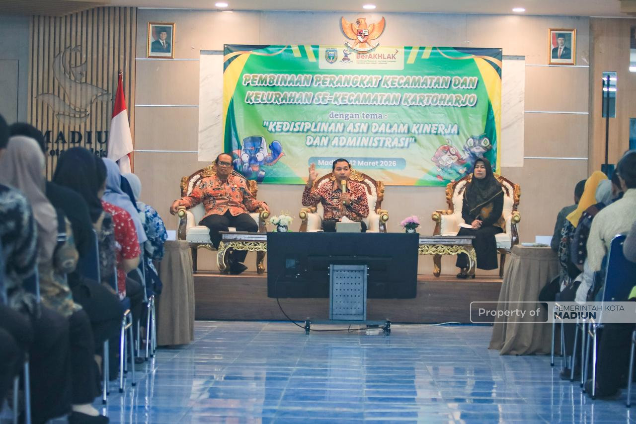 Perkuat Disiplin ASN dan Peran Kelurahan, Pemkot Madiun Gelar Pembinaan di Kecamatan Kartoharjo