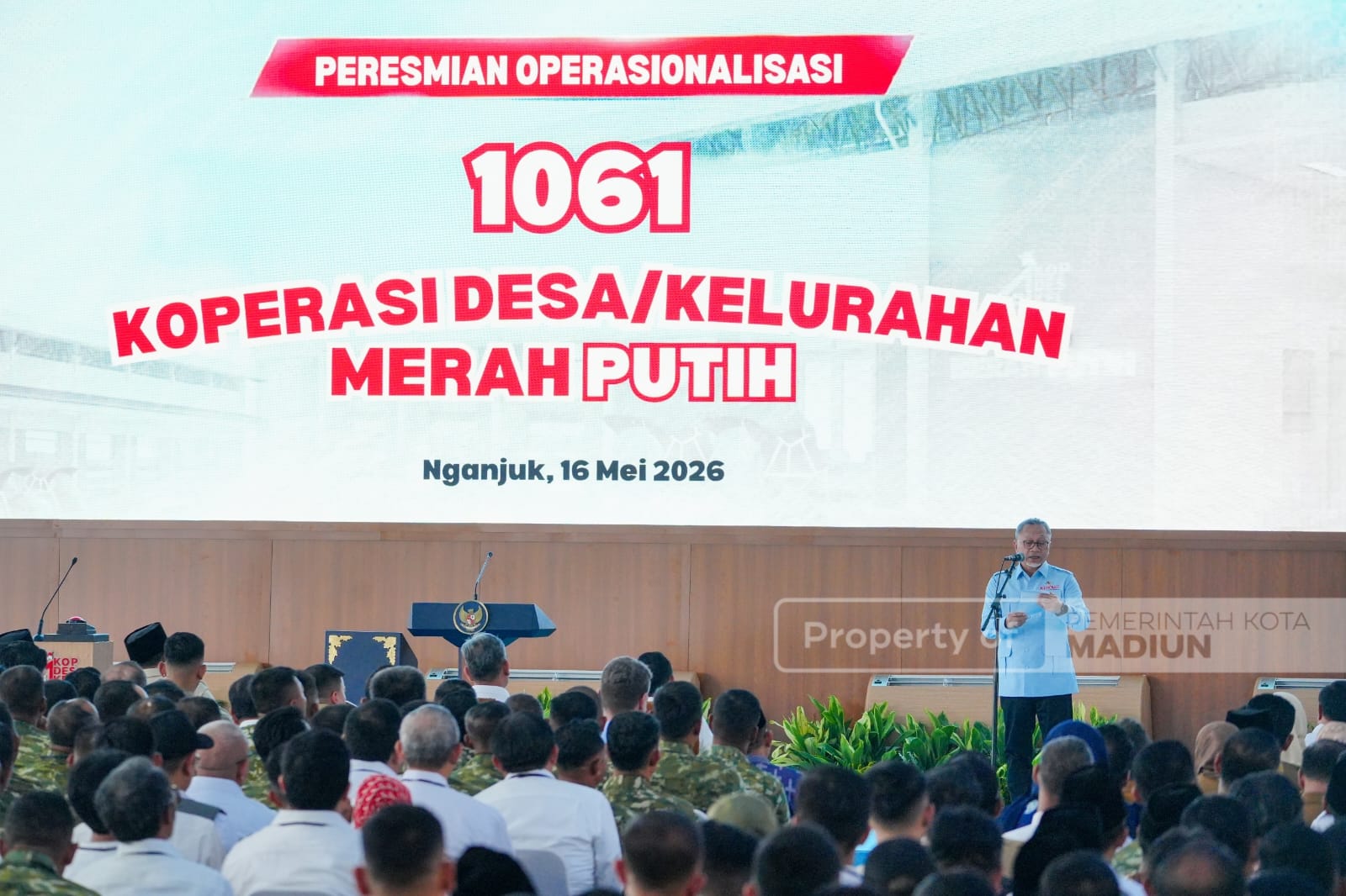 Plt Wali Kota Madiun Hadiri Peresmian 1.061 KDKMP Nasional di Nganjuk