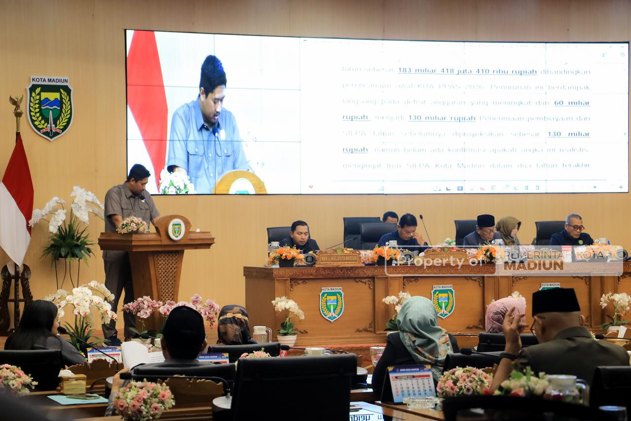 Pembahasan Raperda APBD 2026 Berlanjut, Fraksi-Fraksi DPRD Kota Madiun Sampaikan PU Dalam Paripurna