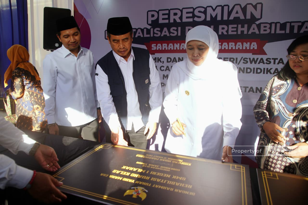 Sembilan Sekolah Tingkat Menengah Atas Kota Madiun Dapat Bantuan Program Revitalisasi, Diresmikan Gubernur Sore Tadi