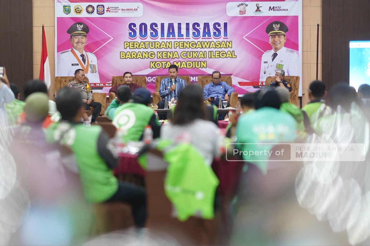 Sosialisasi Peraturan Pengawas BKC Ilegal, Wali Kota Madiun Tekankan Peran Ojek Online dalam Pemberantasan Rokok Ilegal