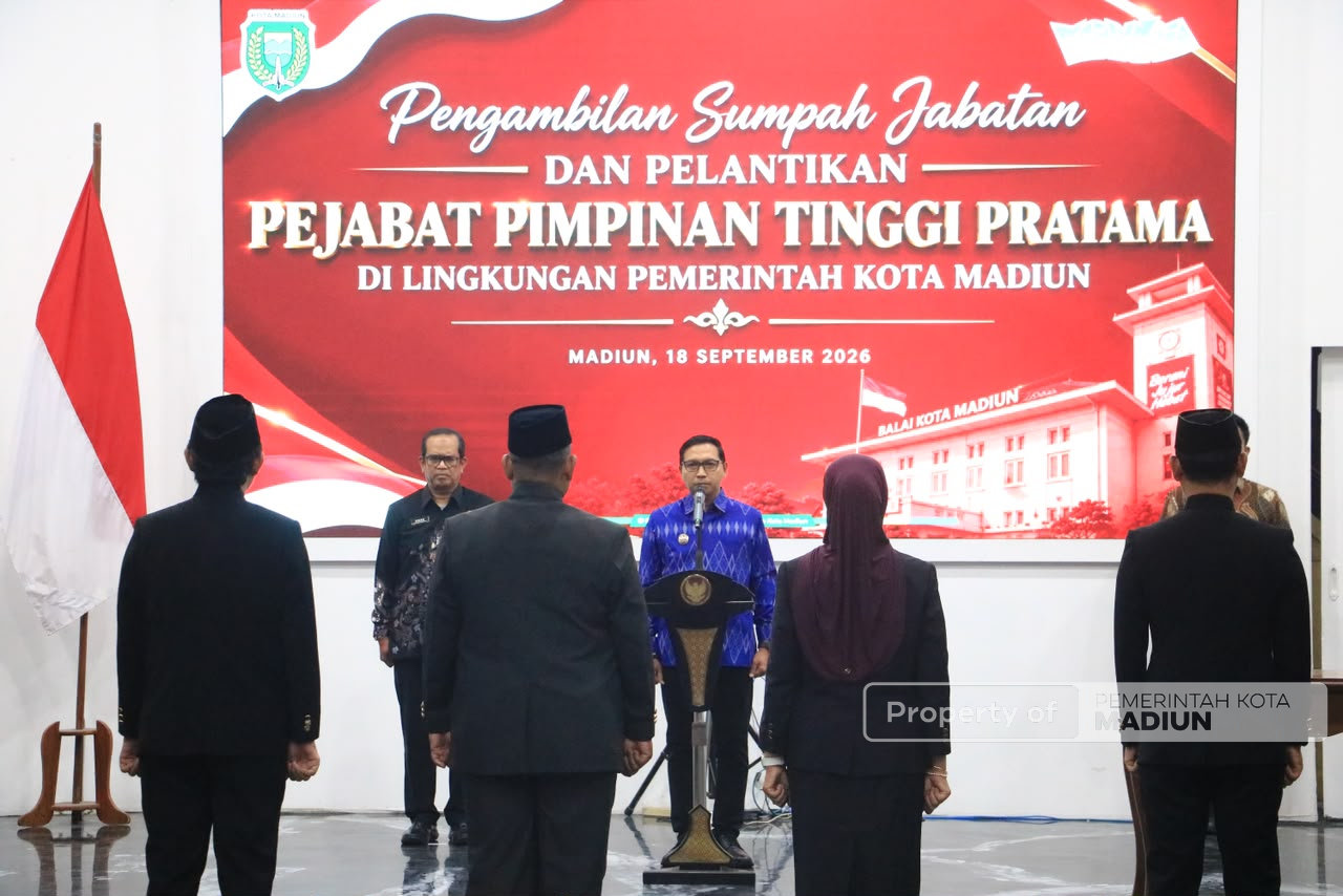 Enam JPTP Dilantik, Plt Wali Kota Madiun Sebut Saatnya Refresh Birokrasi