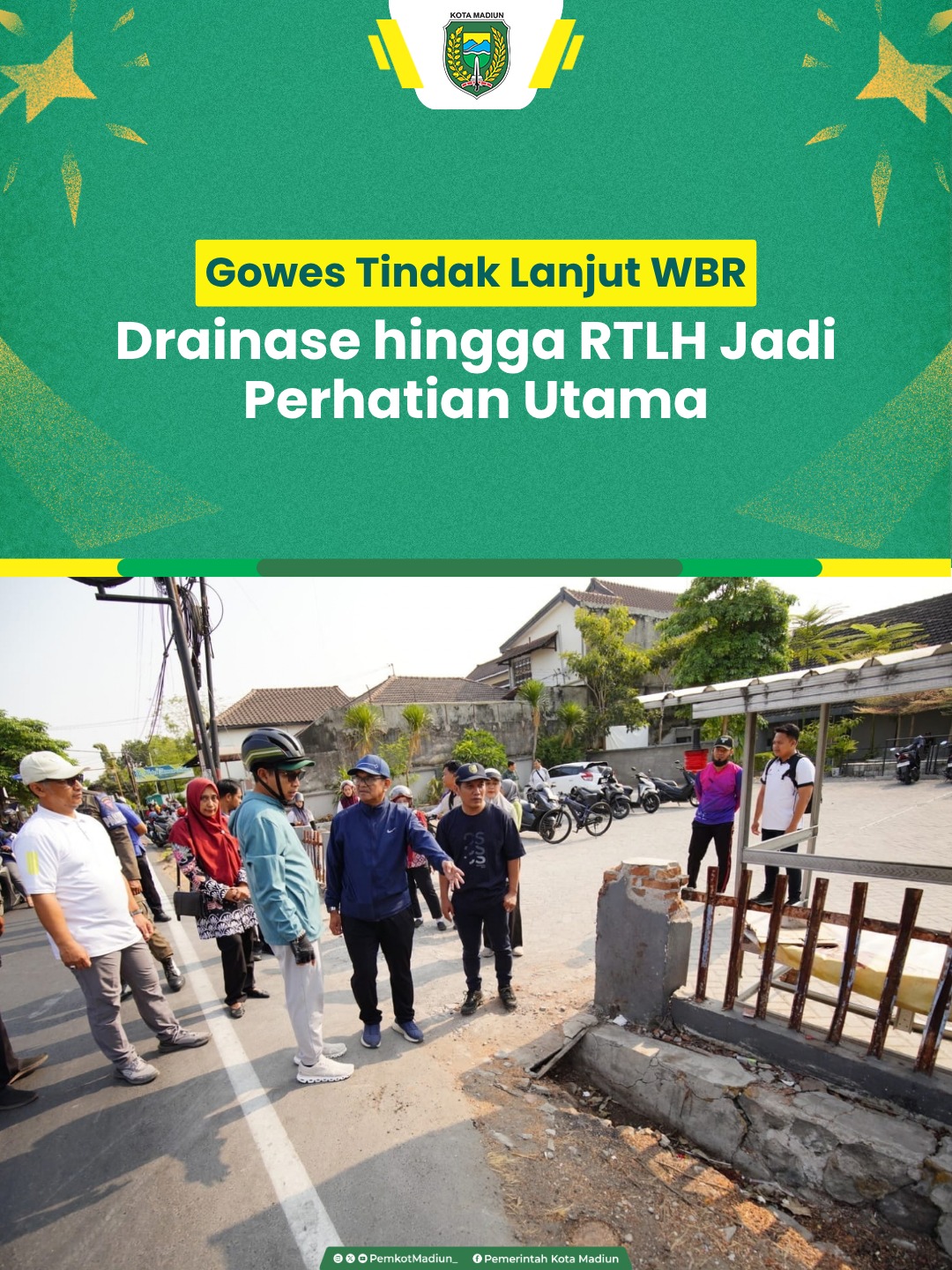 Tindak lanjut program Wali Kota Bersama Rakyat (WBR) kembali dilakukan melalui gowes Plt Wali Kota Madiun F. Bagus Panun...