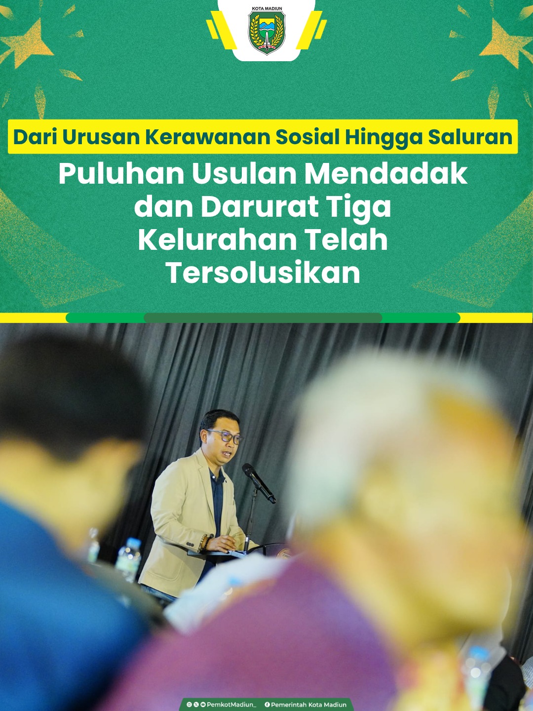 Giat Wali Kota Bersama Rakyat (WBR) untuk Kelurahan Kejuroan, Pandean, dan Taman usai sudah. Plt Wali Kota Madiun F Bagu...