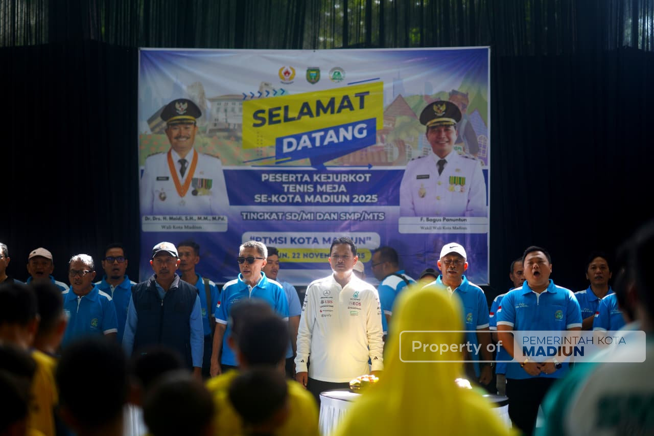 Kejurkot Tenis Meja 2025 Dibuka, Wali Kota Madiun Dorong Pembinaan Atlet Sejak Dini