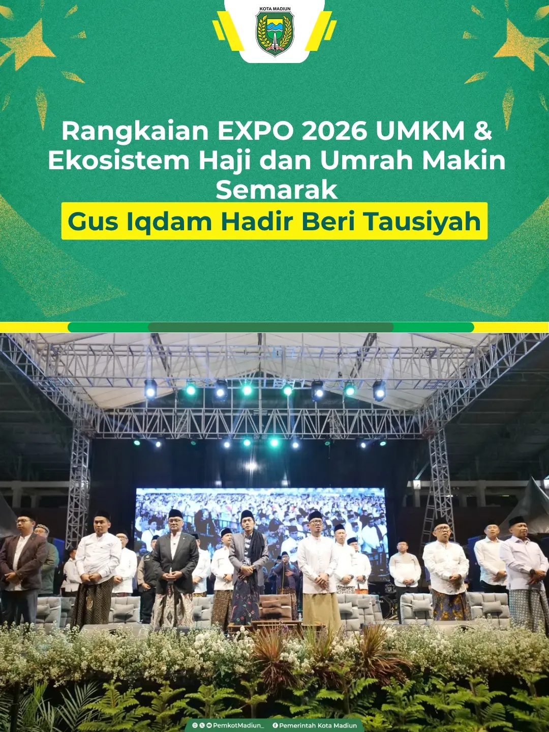 Rangkaian EXPO 2026 UMKM & Ekosistem Haji dan Umrah semakin semarak. Pengajian Akbar bersama Gus Iqdam dan Hadroh Sabilu...