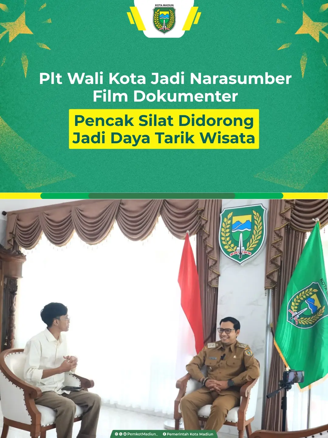 Pencak silat menjadi salah satu potensi Kota Madiun yang menarik perhatian mahasiswa Program Studi Komunikasi Universita...