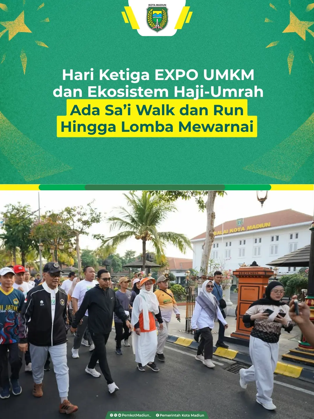 Giat EXPO UMKM dan Ekosistem Haji-Umrah di Kota Madiun terus berlanjut. Setelah pengajian bersama Gus Iqdam kemarin mala...