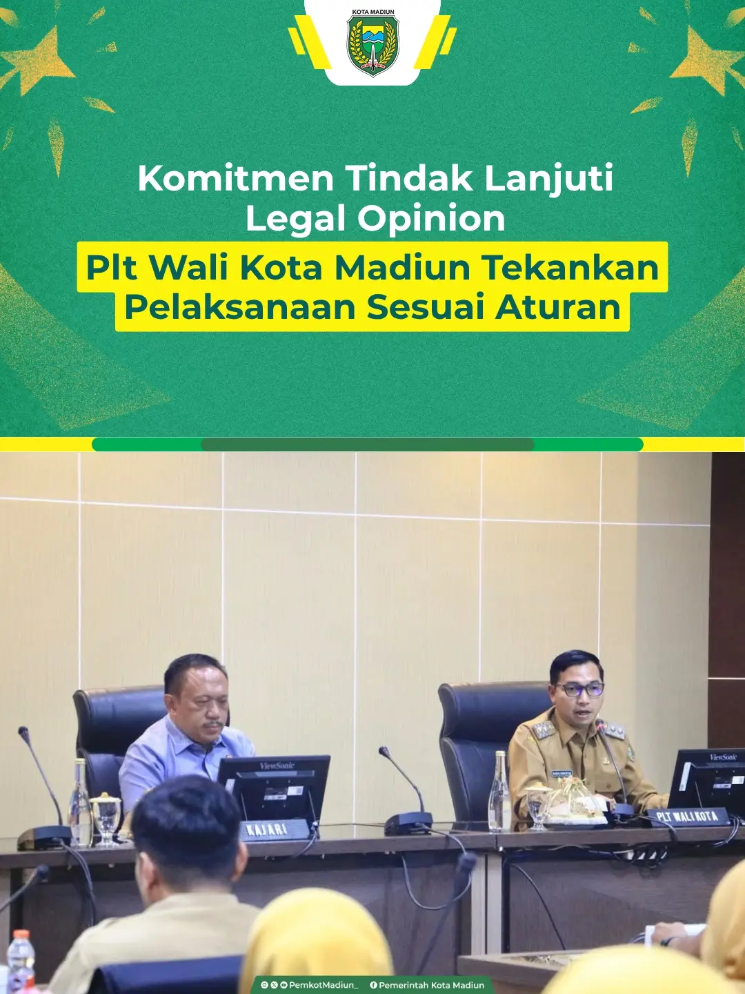 Pemkot Madiun menerima Legal Opinion (LO) dari Kejaksaan Negeri Kota Madiun terkait Perwali Kota Madiun Nomor 53 Tahun 2...