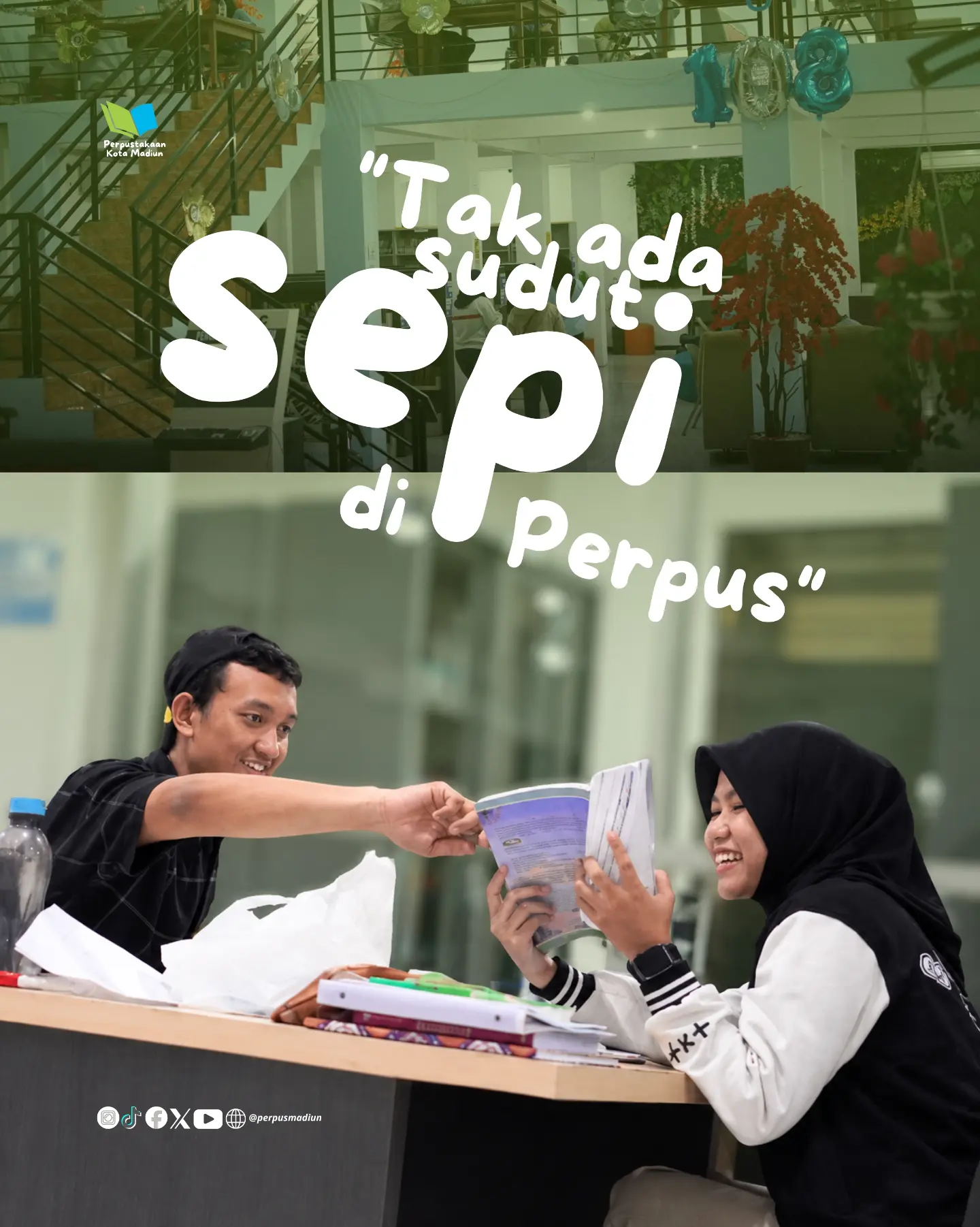 Weekend gini, perpus kok rame? Yap, akhir pekan pun Perpustakaan Kota Madiun tetap jadi tujuan banyak orang. Ada yang be...