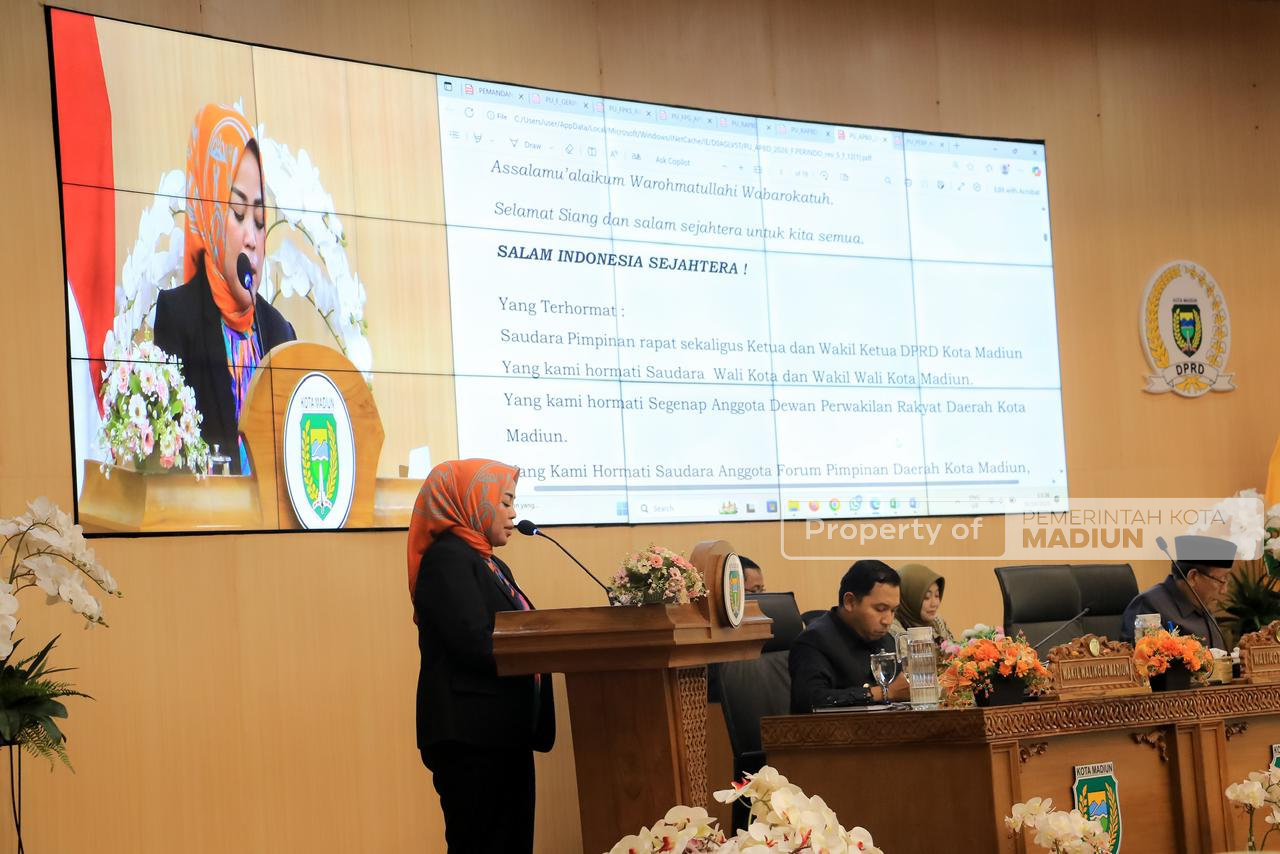 Pembahasan Raperda APBD 2026 Berlanjut, Fraksi-Fraksi DPRD Kota Madiun Sampaikan PU Dalam Paripurna