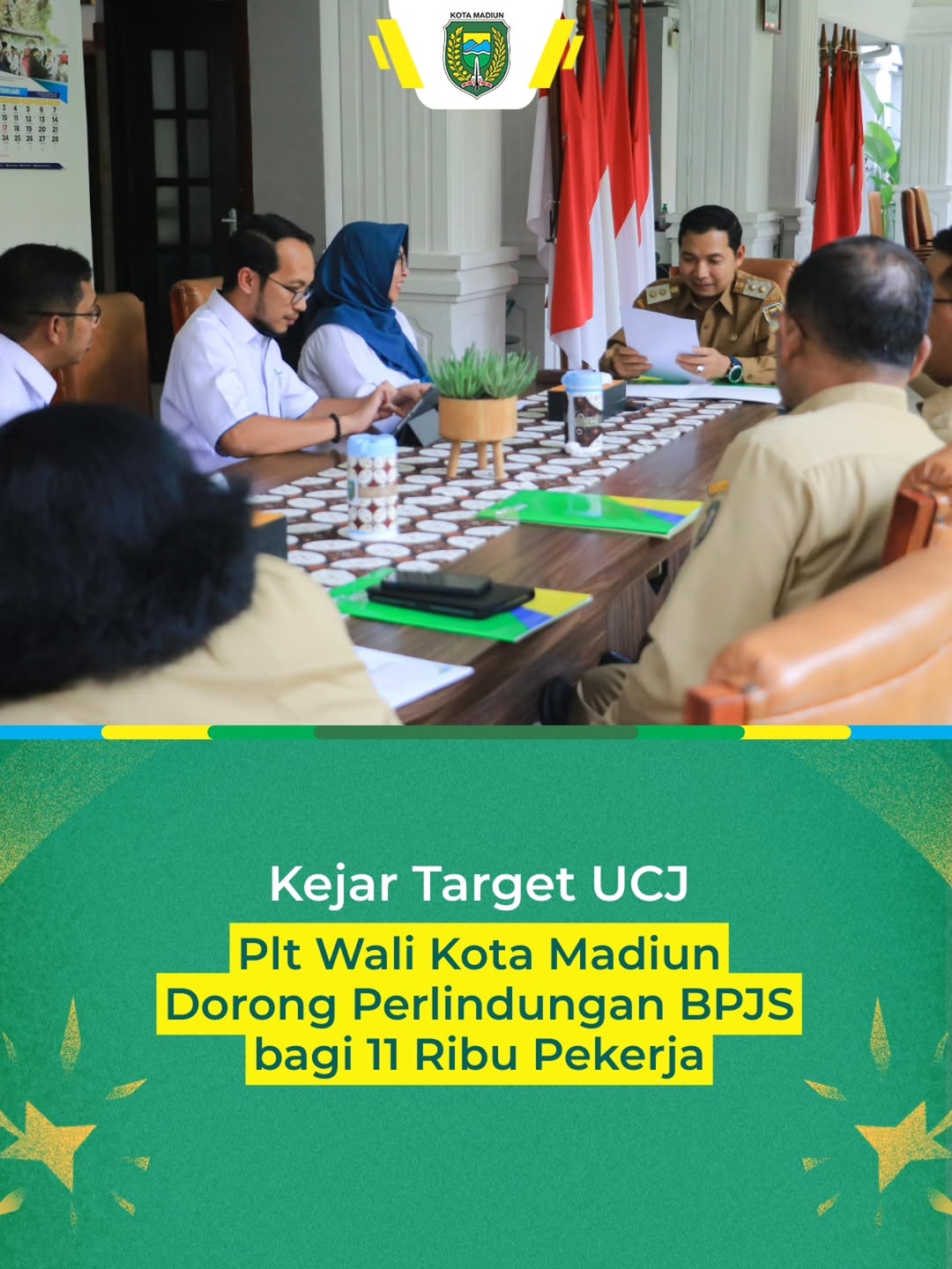 Pemerintah Kota Madiun tidak main-main dalam menjamin kesejahteraan tenaga kerjanya. Saat menerima kunjungan dari jajara...